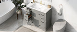 36" Bathroom Vanity with Sink Combo, Six Drawers, Multi-Functional Drawer Divider, Adjustable Shelf, Grey (Old Sku:SY999808AAE)