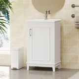 [Viedo] 20 Inch Modern Small Bathroom Vanity Cabinet With Ceramic Basin- 20*14.5*33.3 Inches,Ample Storage,1 Soft Close Door