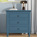 U_STYLE 28''painted Nightstand with 3 Drawers and Smooth Gliding Rails ,Simple Bedside Cabinet with Metal handle, Minimalist Sofa Side Table with rubber legs for Bedroom Sofa Couch Office