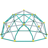 12ft Geometric Dome Climber Play Center, Kids Climbing Dome Tower with Hammock, Rust & UV Resistant Steel Supporting 1000 LBS