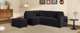 Sleeper Sectional Sofa, L-Shape Corner Couch Sofa-Bed with Storage Ottoman & Hidden Arm Storage & USB Charge  for Living Room Apartment, Black