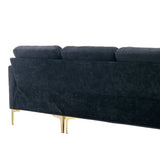 110.6" L-Shape Convertible Sectional Sofa Couch with Movable Ottoman for Living Room, Apartment, Office(Old SKU:SG000970ABB), Black