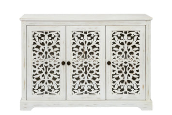 Antique Sideboard Storage Cabinet, Vintage Accent Cabinet, 3 carving Doors Buffet Server Console Cabinet for Kitchen Dining Room Living Room Hallway