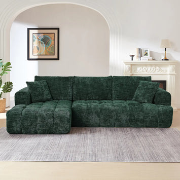 Chenille L-Shape Luxury Sectional Oversized Sofa,Mnimalist Design,Comfy Sleeper Couch for Living Room,Apartment&Reception Spaces,No Assembly Required