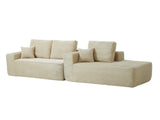 104" Cloud Sectional Sofa with L-Shape Chaise and Side Pockets , Modern Modular Design, with side pockets, Upholstered Couch for Living Room/Bedroom, No Assembly Required (Plush Fabric),Beige, Right