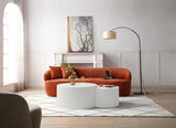 White Nesting table set of 2, Handcraft Relief MDF Coffee Table for Living Room/Office/Leisure Area(Same Sku:W876P271185)