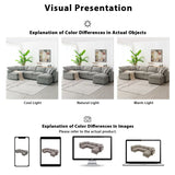 [VIDEO provided][New]130*65" Modern Modular Cloud Sofa Bed, 6 Seat Chenille Sectional Couch Set with Ottoman,Free Combination,Convertible U Shaped Sleeper Sofa for Living Room, Apartment, 3 Colors