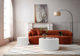 White Nesting table set of 2, Handcraft Relief MDF Coffee Table for Living Room/Office/Leisure Area(Same Sku:W876P271185)
