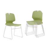 Modern stacking office chair set of 4, green, made of polypropylene, supports 180 kg