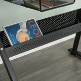Drafting Table, 0-75° Adjustable Glass Top Artist Table  - Height Adjustable Drafting Desk with Large Storage for Painting & Crafting - Ideal for Designers and Art Students (black)
