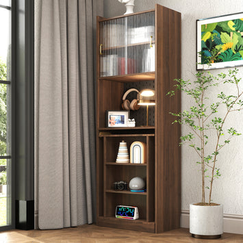 Folding Desk with Storage, Space-Saving Foldable Computer Desk for Small Spaces, Writing Study Table for Home Office, Bedroom, Dorm, Apartment