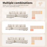 [VIDEO]107'' Sectional Sleeper Sofa Bed with Pull Out Couch, L-shaped with Adjustable Armrest, USB&Type-C Charging, Free Movement Storage Ottoman, Free Combination for Living Room&Apartment, Chenille