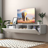 Entertainment TV Stand, Large TV Stand TV Base Stand with LED Light TV Cabinet.