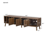70" Mid-Century Modern TV Stand, Media Console Table for TVs up to 80'', Entertainment Center with 5 Solid Wood Legs for Living Room, Bedroom