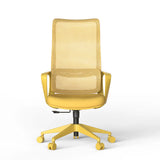 Ergonomic Colorful Office Chair 500lb (About 226.8kg) Home Office Mesh Breathable High Back, With Adjustable Lumbar Support Computer Chair, Integrated Molded Foam Seat Cushion, Fireproof (Yellow)