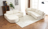 139" Oversized Modular Sofa Cloud Sectional Sofa Set Upholstered Couches U-shaped Sofa with Deep Seat for Living Room, Beige