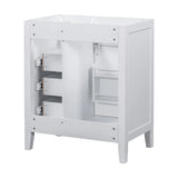 30" Bathroom Vanity without Sink, Cabinet Base Only, Bathroom Cabinet with Drawers, Solid Frame and MDF Board, White