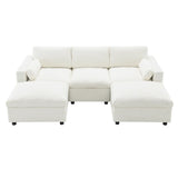 [VIDEO]86.5'' Chenille Modular Sectional Sofa with Storage Pockets, 5 Seat U Shaped Couch Set with Pillows,Free Combination,Modern Cloud Sofa with 2 Movable Ottoman for Living Room,Apartment,3 Colors