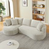 Modern Curved L-Shape Luxury Sectional Oversized Sofa: Minimalist Design, Comfy Sleeper Couch for Living Room, Apartment & Reception Spaces,No Assembly Required