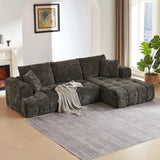 Chenille L-Shape Luxury Sectional Oversized Sofa,Mnimalist Design,Comfy Sleeper Couch for Living Room,Apartment&Reception Spaces,No Assembly Required