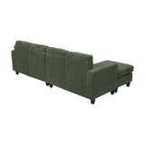 Savannah Modular Corduroy Sectional Sofa with Ottoman