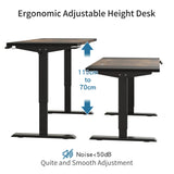 63"×30" Height Adjustable Electric Standing Desk Height Stand Up Computer Desk,Sit and Stand Home Office Desk with Splice Board (black& brown desktop+single motor black frame)