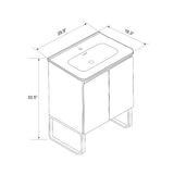 Dalia 30" Freestanding & Wall Mounted Light Wood Bathroom Vanity with Ceramic Sink, Large Storage Vanity 2 Doors and Metal Support for Modern Bathrooms, KD