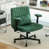 Modern Linen Blue Criss Cross Armrest Office Chair - Product Details