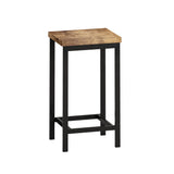 Modern Design Kitchen Dining Table, Pub Table, Long Dining Table Set with 3 Stools, Convenient Hanging Stool Design, Natural+Black,(Same SKU:W757P146463)