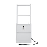 Nightstands Set of 2, with Charging Station, Smart Nightstand with Night Light, Modern Night Stand with Bookshelf, Bedside Tables with Storage Cabinet for Bedroom,White