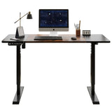 55"×24" Black&Rustic brown Electric Standing Desk Height Adjustable Desk for Home and Office Computer Table Gaming Desk Modern  Lift-up Desk