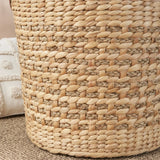 Isidore Water Hyacinth Woven Round Multi Use Storage Basket - 15.7" x 15.7" x 11.8" - Natural Brown