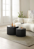 Nesting Table Set of 2, MDF Coffee Table set for Living Room/Leisure Area,Black(Same Sku:W876P252128)