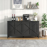 Cabinet with 4 Doors and 4 open shelgves,Freestanding Sideboard Storage Cabinet Entryway Floor Cabinet for Living Room Office Bedroom