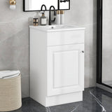 [Video] 18" Bathroom Vanity with Sink, Vanity Cabinet with Door Shelf and Adjustable Shelf, Grey