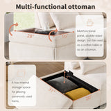 [VIDEO]107'' Sectional Sleeper Sofa Bed with Pull Out Couch, L-shaped with Adjustable Armrest, USB&Type-C Charging, Free Movement Storage Ottoman, Free Combination for Living Room&Apartment, Chenille