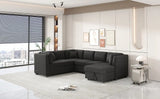 108.6" U-shaped Sectional Sofa Pull out Sofa Bed with Two USB Ports, Two Power Sockets, Three Back Pillows and a Storage Chaise for Living Room, Black