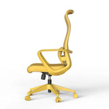 Ergonomic Colorful Office Chair 500lb (About 226.8kg) Home Office Mesh Breathable High Back, With Adjustable Lumbar Support Computer Chair, Integrated Molded Foam Seat Cushion, Fireproof (Yellow)