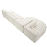 144" Upholstered Sofa Free-combined Sofa Couch with Two Chaise Lounge and Five Back Pillows for Living Room(Old SKU: N719S001600A), Beige