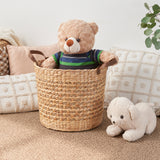 Isidore Water Hyacinth Woven Round Multi Use Storage Basket - 15.7" x 15.7" x 11.8" - Natural Brown