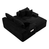 94.5" Cloud Modular Sectional Sofa Couch with L-Shape Chaise,Modern Minimalist Upholstered Couches for Living Room Bedroom,Deep Seat Corner Couch,No Assembly Required