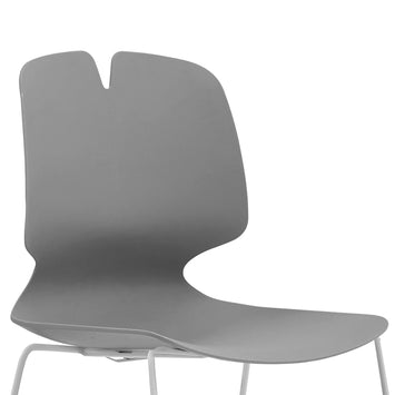 Modern Stacked Office Chair Set with Ergonomic Design in Grey, Polypropylene and Steel Construction, 4-Piece