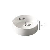 14'' Bathroom Sink, Round Vessel Ceramic Basin without Faucet, NO Cabinet, White