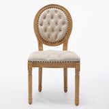 French Style Solid Wood Frame Antique Painting,Hand-pulled buckle decoration PU artificial leather Dining Chair with Nailhead Trim ,Wood Legs,Set of 2,White Pine Green,SW1839WP