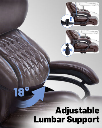 600LBS Large Heavy Duty Office Chair,Big and Tall Office Chair for Heavy People, High Back Executive Desk Chair with Pocket Spring Cushion, Desk Chair with Quiet Rubber Wheel