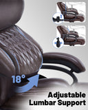 600LBS Large Heavy Duty Office Chair,Big and Tall Office Chair for Heavy People, High Back Executive Desk Chair with Pocket Spring Cushion, Desk Chair with Quiet Rubber Wheel