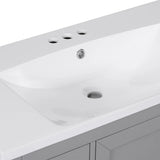 36" Bathroom Vanity with Sink Combo, Six Drawers, Multi-Functional Drawer Divider, Adjustable Shelf, Grey (Old Sku:SY999808AAE)