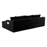 94.5" Cloud Modular Sectional Sofa Couch with L-Shape Chaise,Modern Minimalist Upholstered Couches for Living Room Bedroom,Deep Seat Corner Couch,No Assembly Required