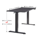 Electric Standing Desk, Adjustable Height Stand up Desk, 24x48 Inches Sit Stand Home Office Desk,Black Frame/Black Top