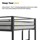 Adam Sturdy Twin over Twin Bunk Bed Metal Black for Kids and Adult, Low Profile Twin over twin bunk bed with Ladder and Guardrails, Easy Climbing, Beds for Bedroom, Same as original B083124170